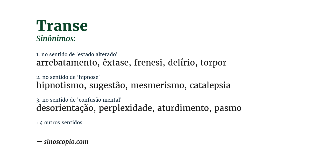 Sinônimo de transe