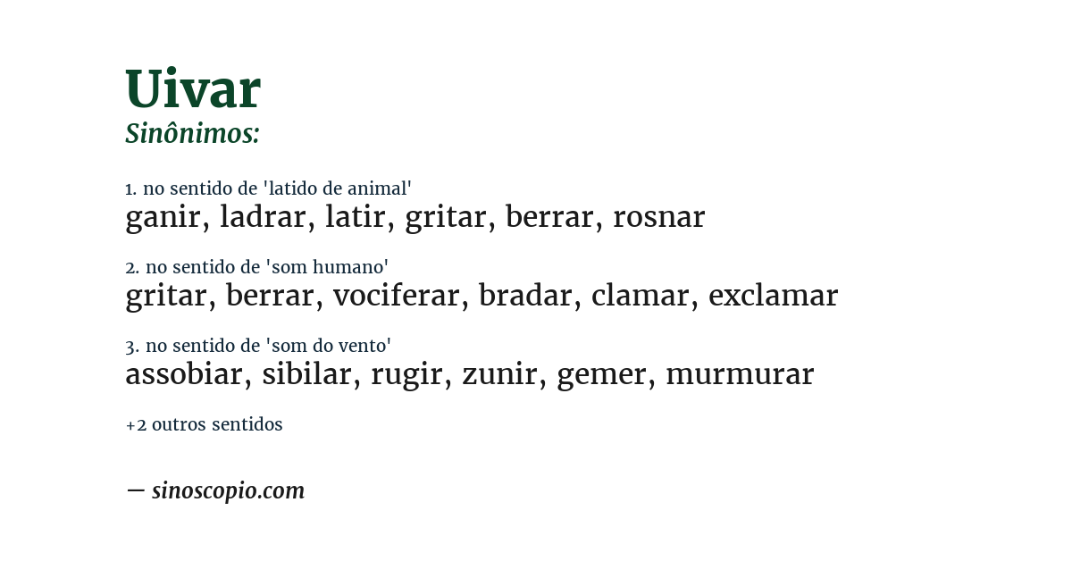 Sinônimo de uivar