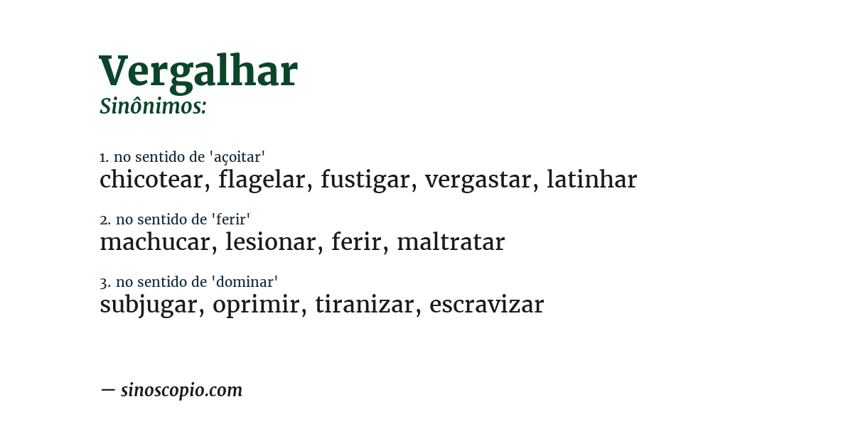 Sinônimo de vergalhar