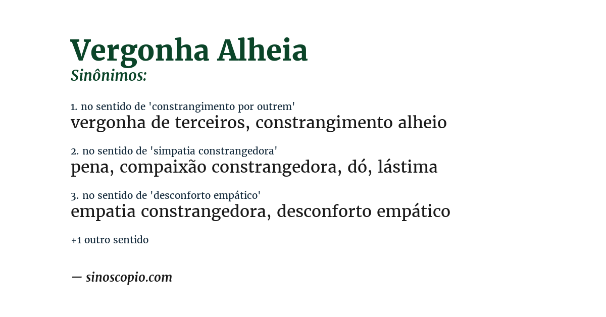 Sinônimo de vergonha alheia