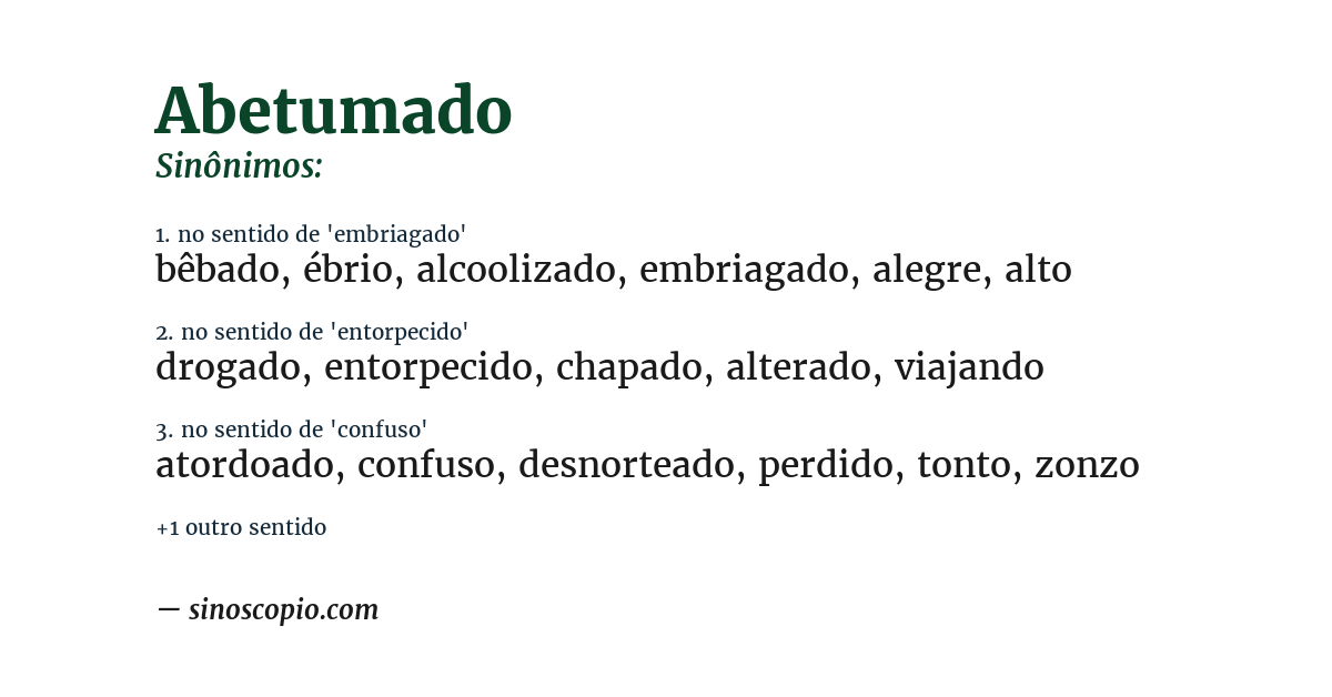 Sinônimo de abetumado