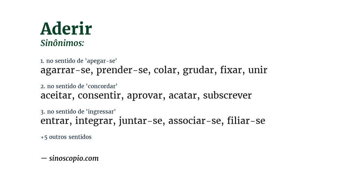 Sinônimo de aderir