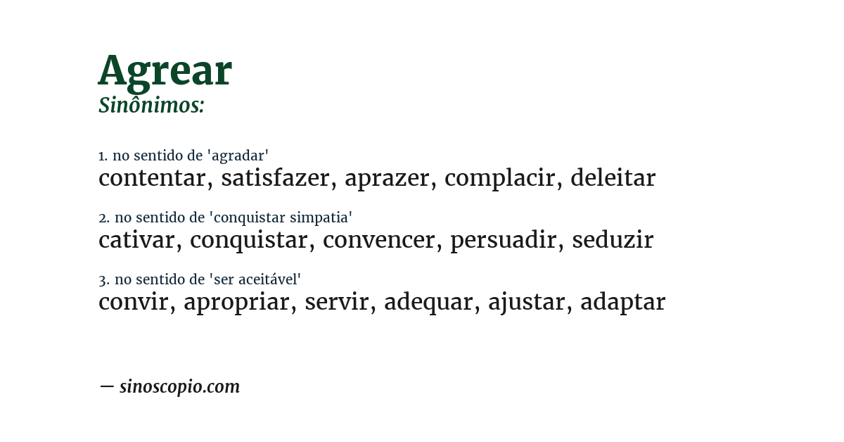 Sinônimo de agrear