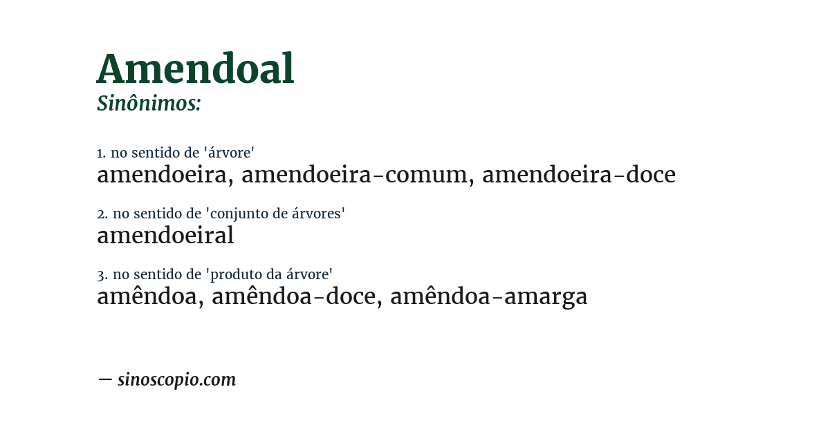 Sinônimo de amendoal