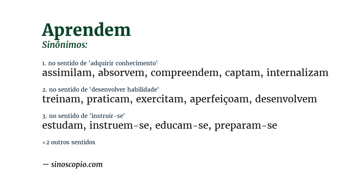 Sinônimo de aprendem