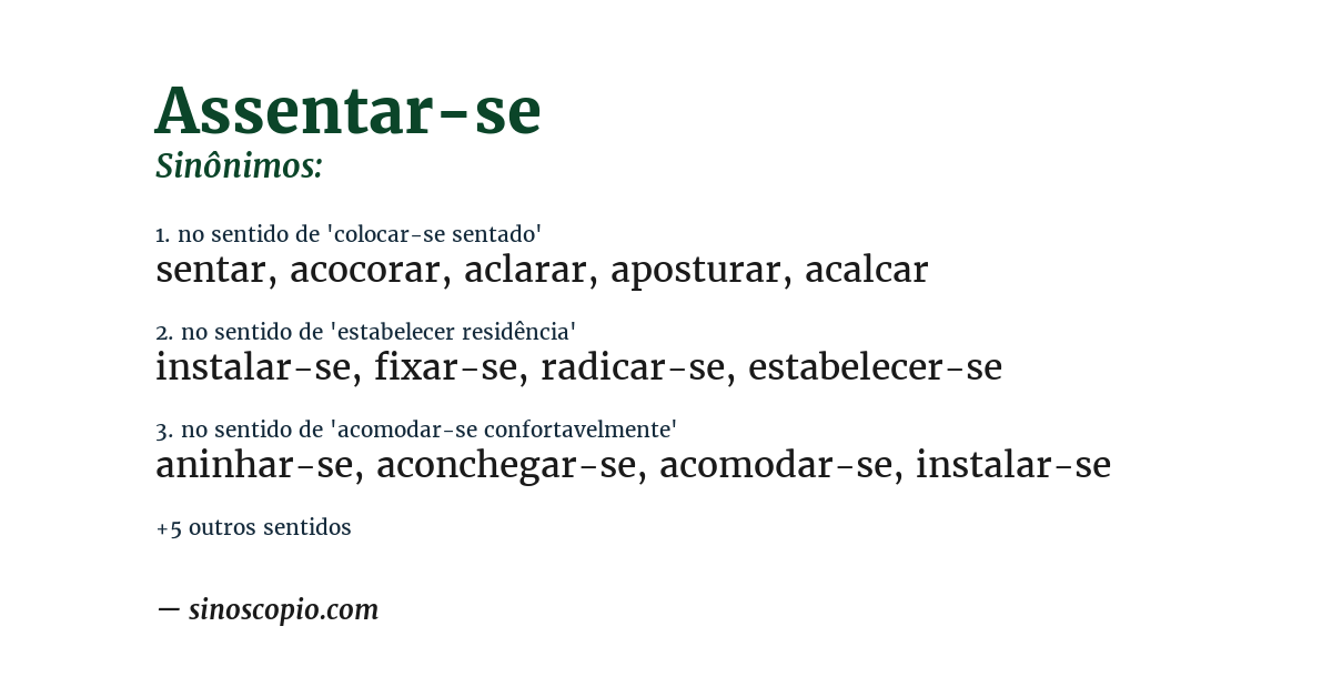 Sinônimo de assentar-se