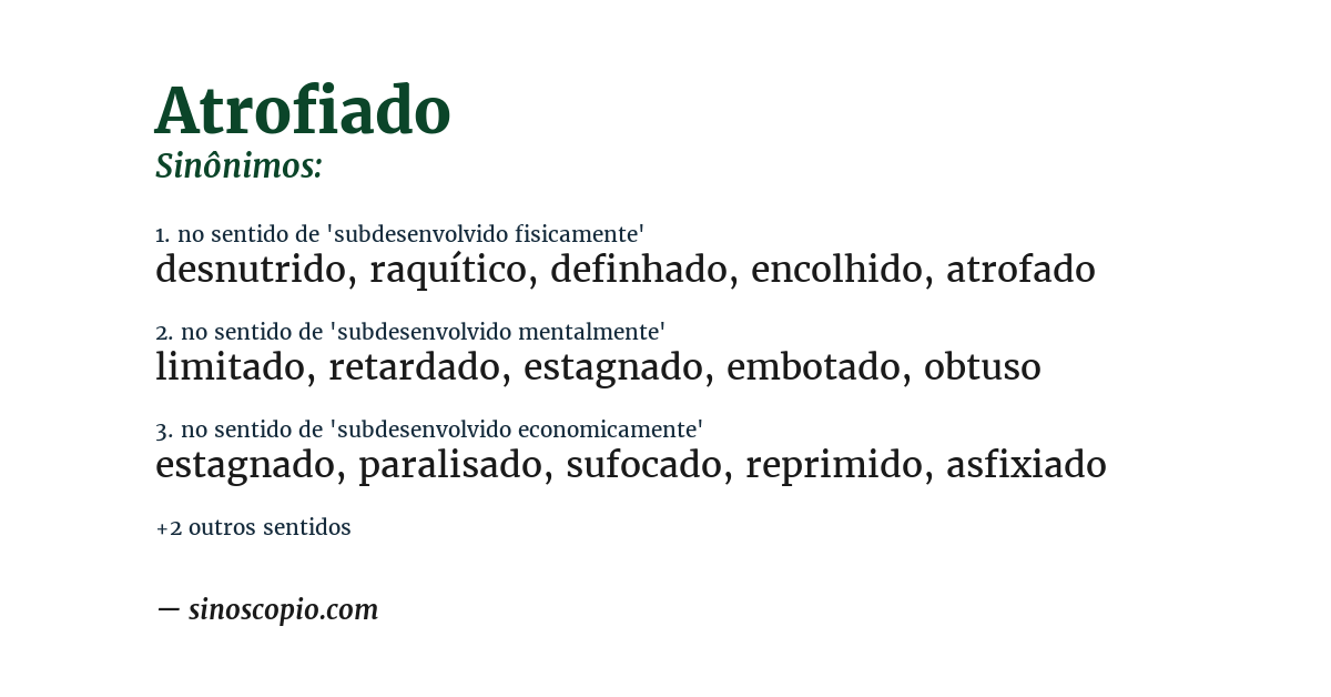 Sinônimo de atrofiado