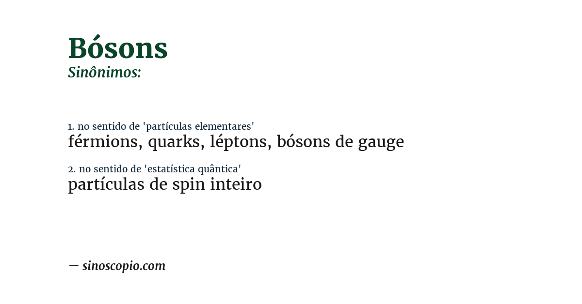 Sinônimo de bósons