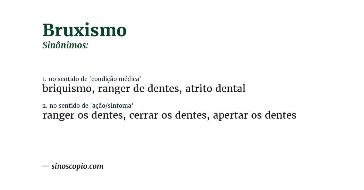 Sinônimo de bruxismo