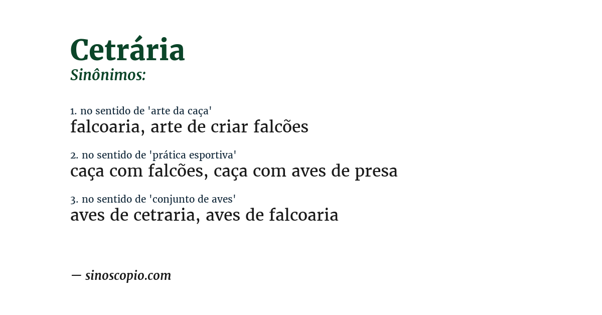 Sinônimo de cetrária