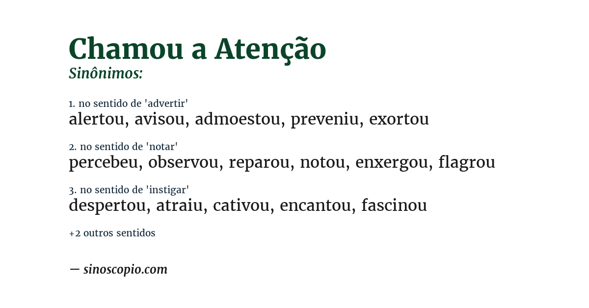 Sinônimo de chamou a atenção