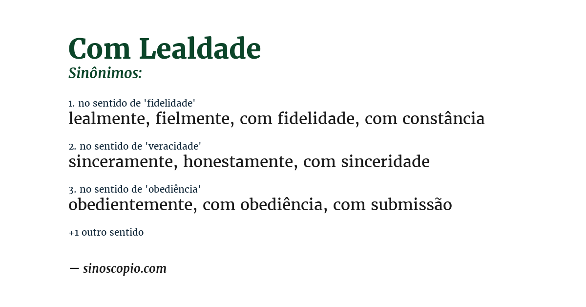 Sinônimo de com lealdade