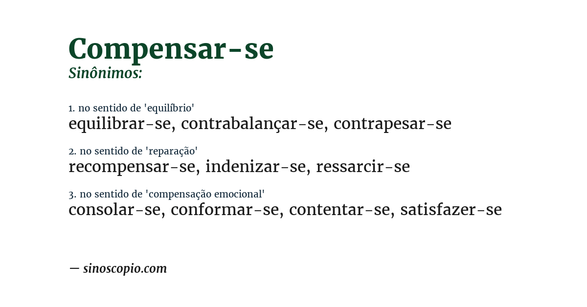 Sinônimo de compensar-se