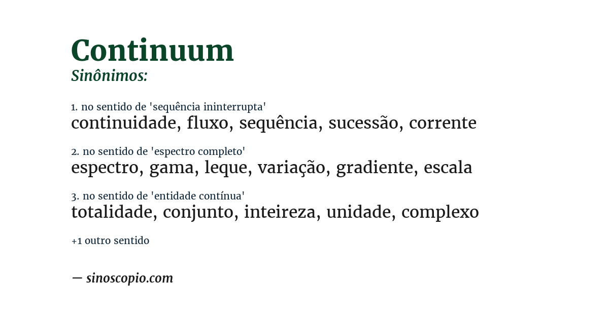 Sinônimo de continuum