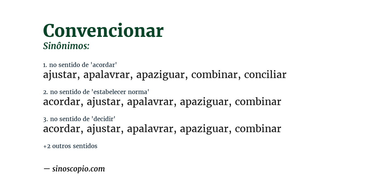 Sinônimo de convencionar
