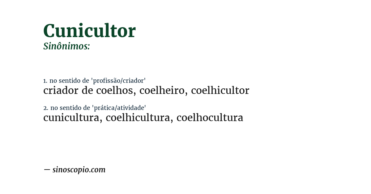 Sinônimo de cunicultor