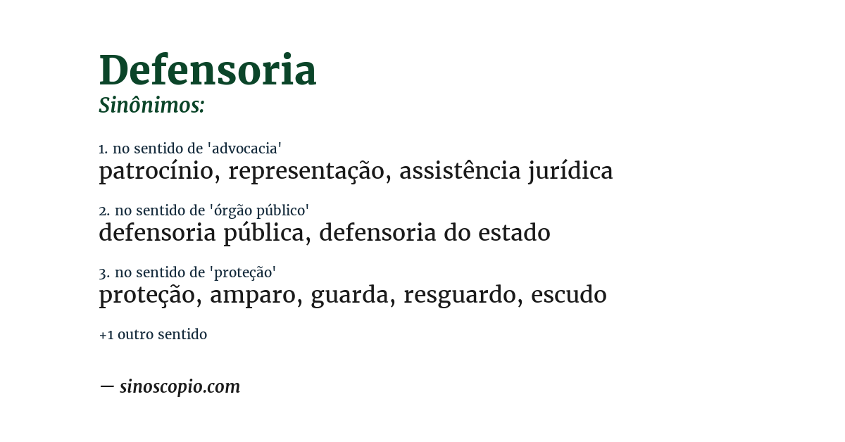 Sinônimo de defensoria
