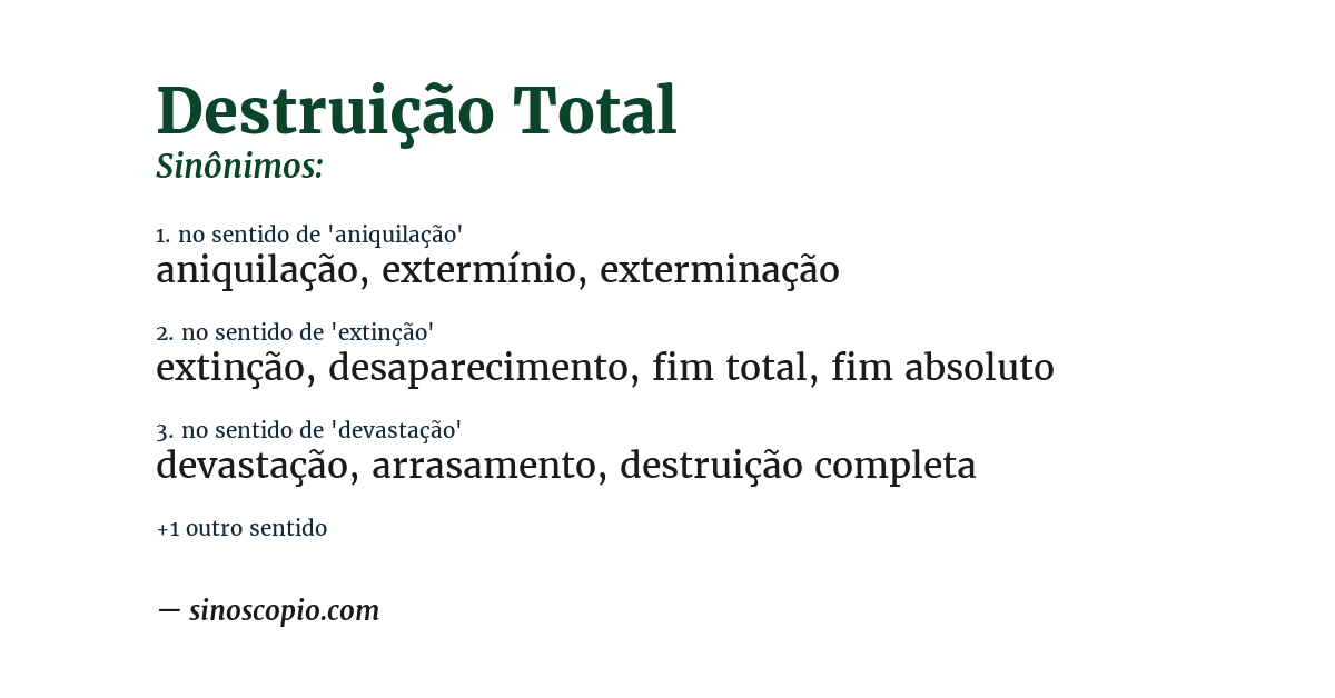 Sinônimo de destruição total