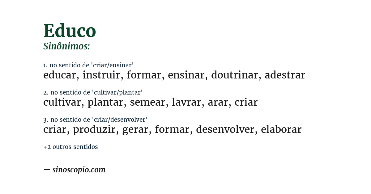 Sinônimo de educo