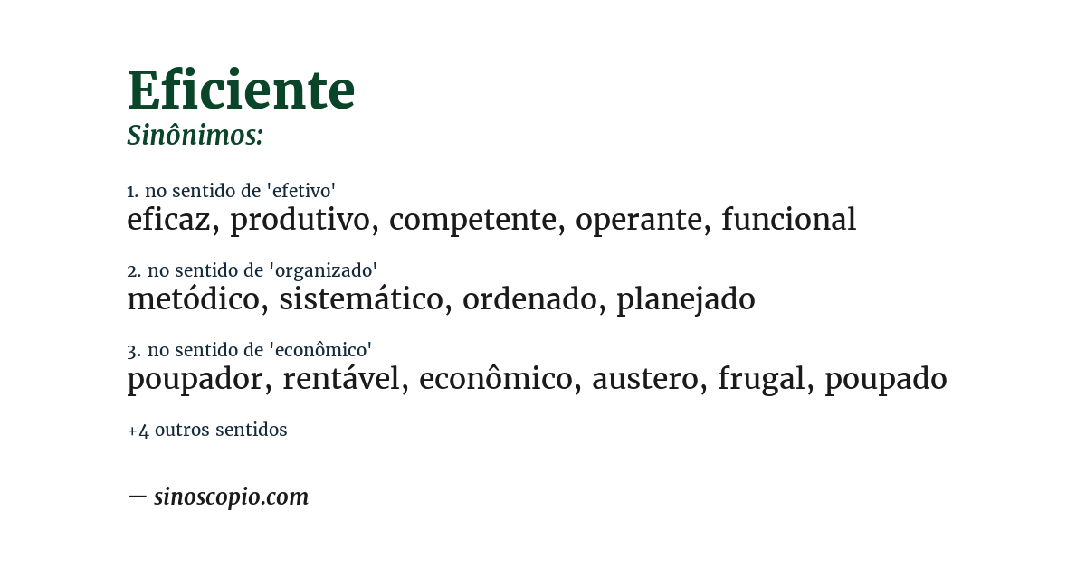 Sinônimo de eficiente
