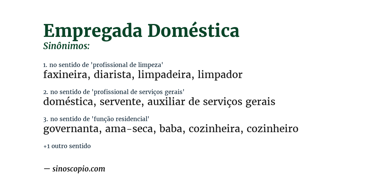 Sinônimo de empregada doméstica