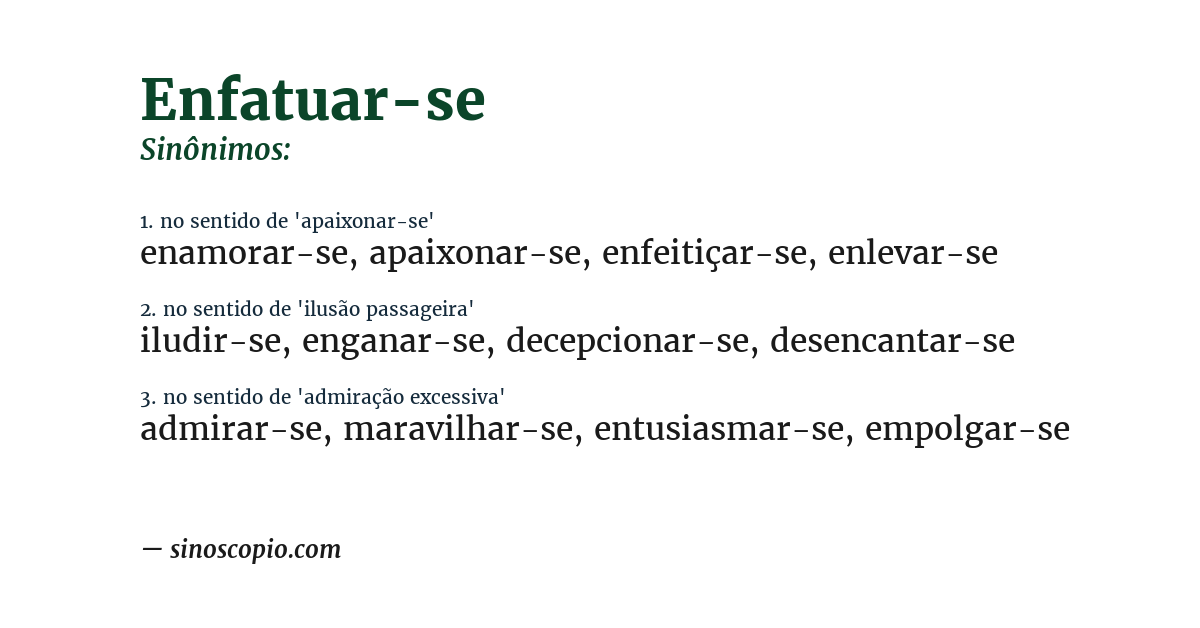 Sinônimo de enfatuar-se