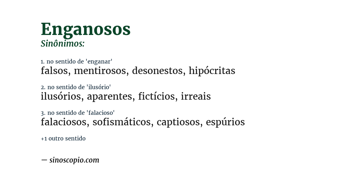 Sinônimo de enganosos