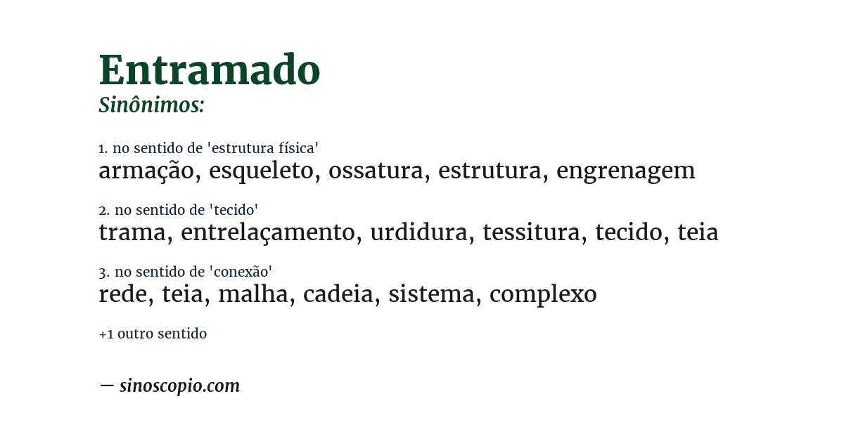 Sinônimo de entramado