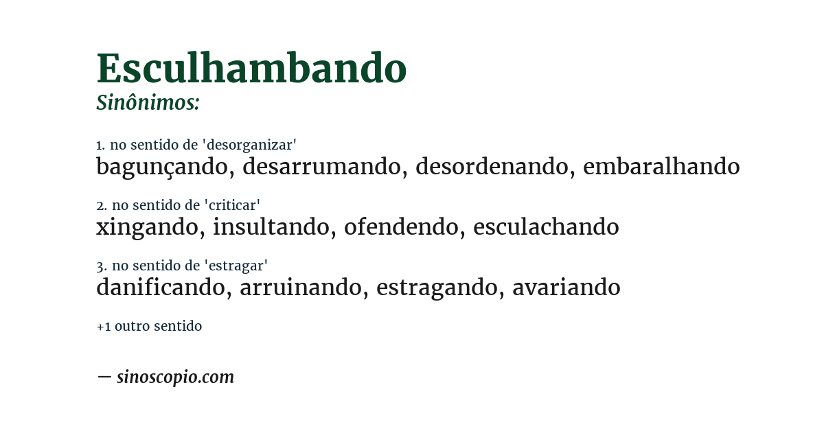 Sinônimo de esculhambando