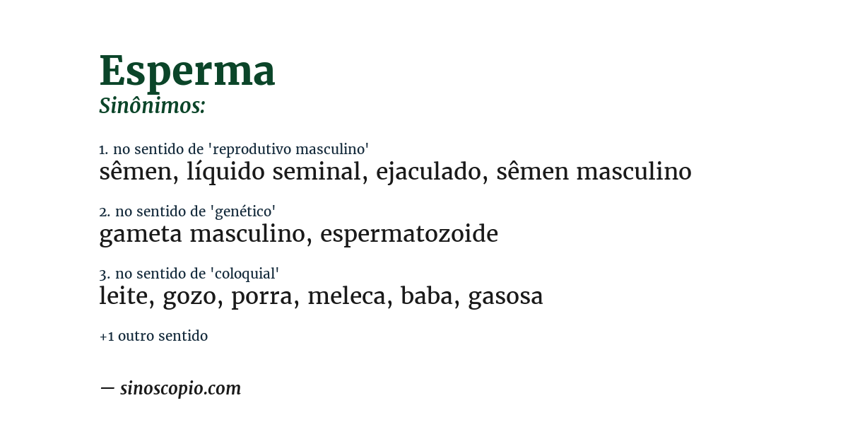 Sinônimo de esperma