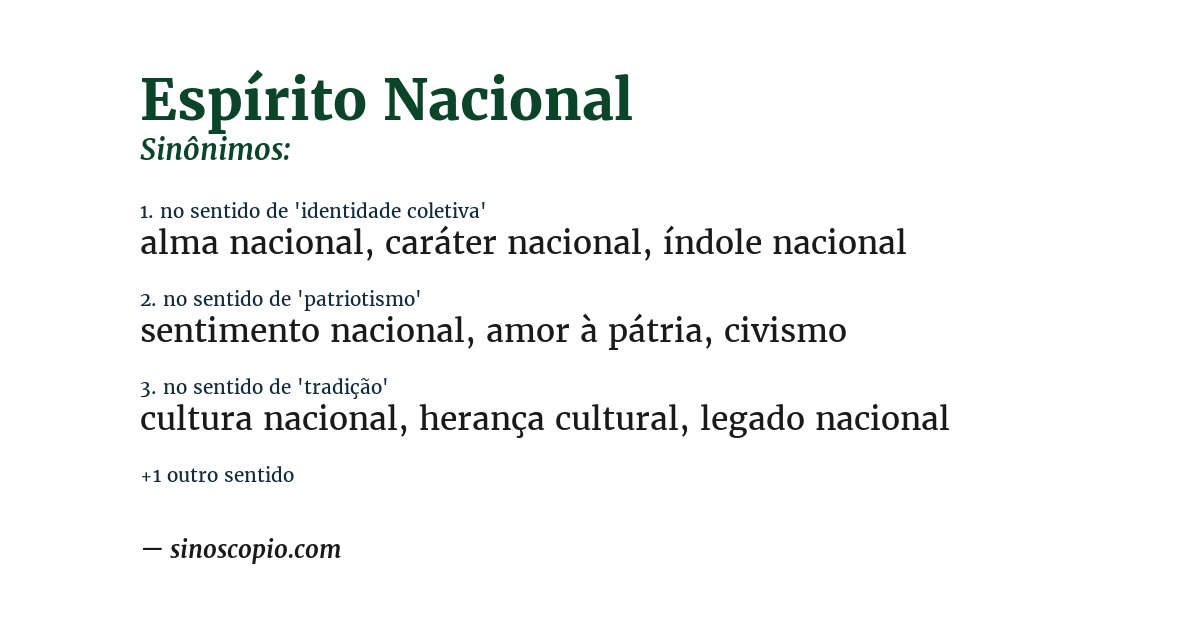 Sinônimo de espírito nacional