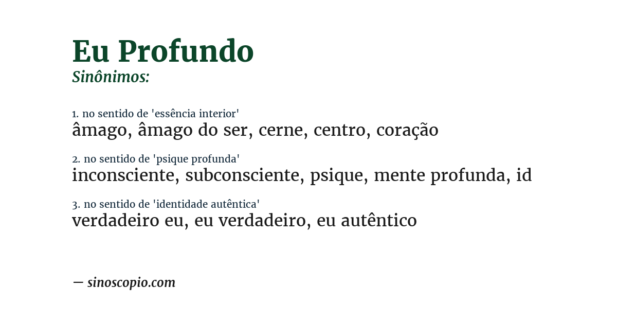 Sinônimo de eu profundo