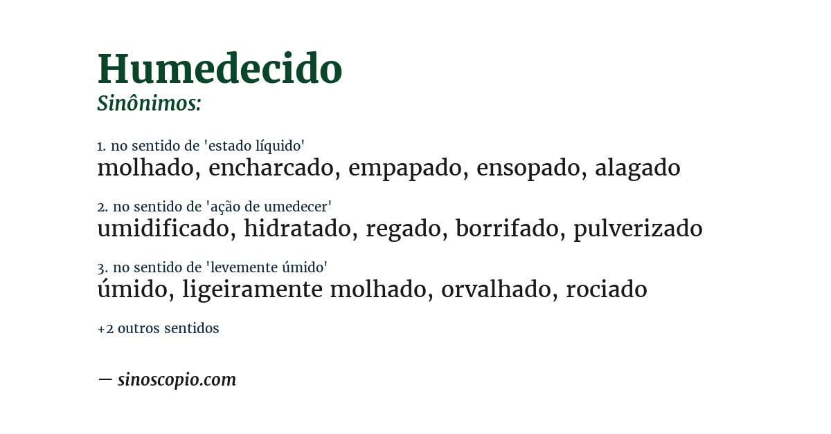 Sinônimo de humedecido