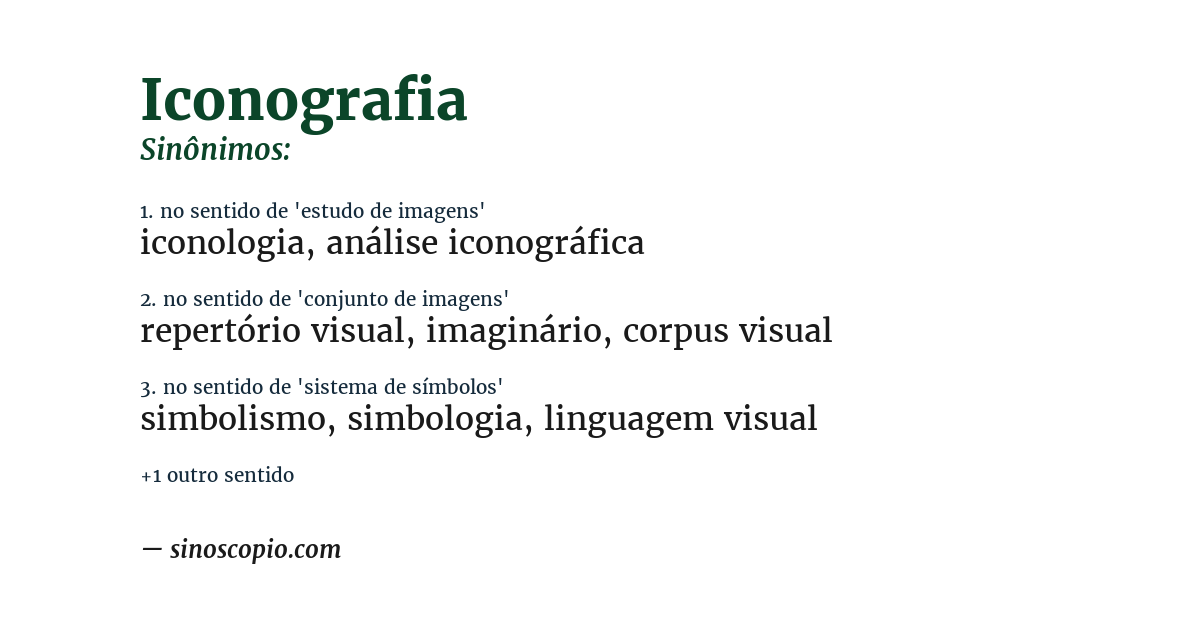 Sinônimo de iconografia