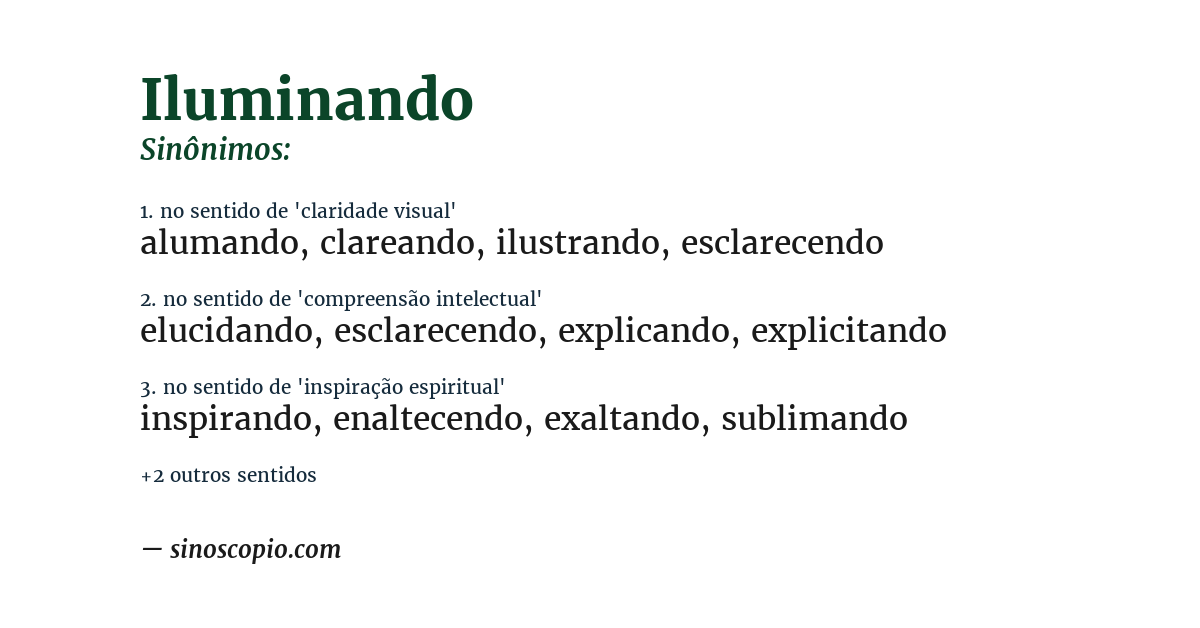 Sinônimo de iluminando