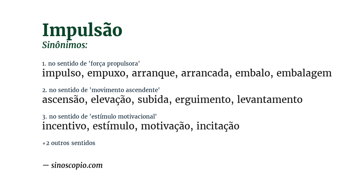 Sinônimo de impulsão