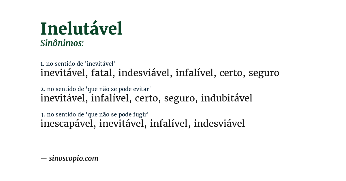 Sinônimo de inelutável