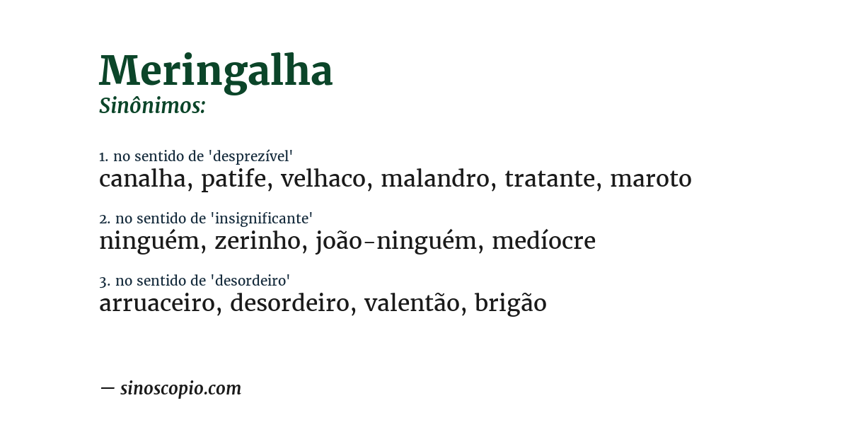 Sinônimo de meringalha