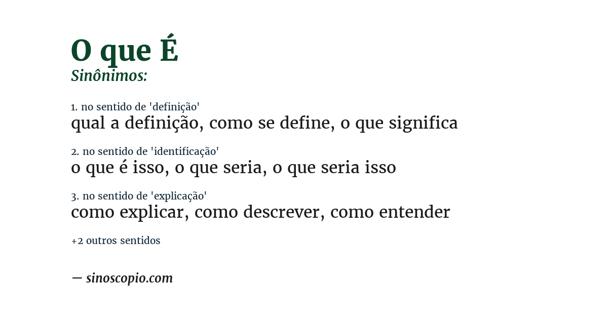 Sinônimo de o que é