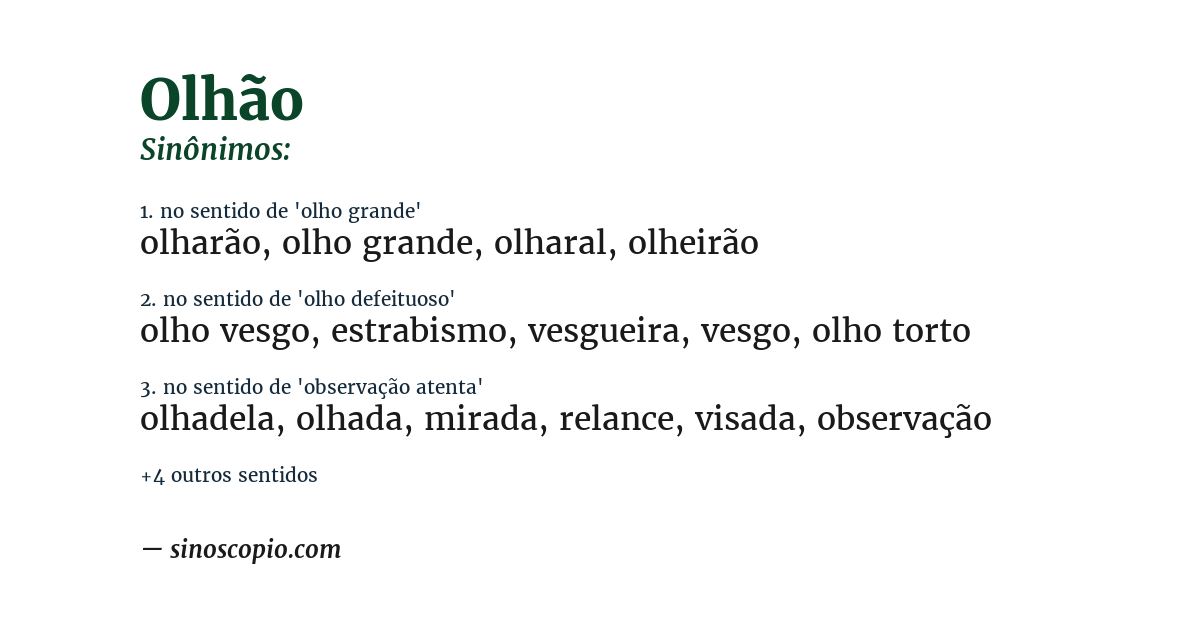 Sinônimo de olhão