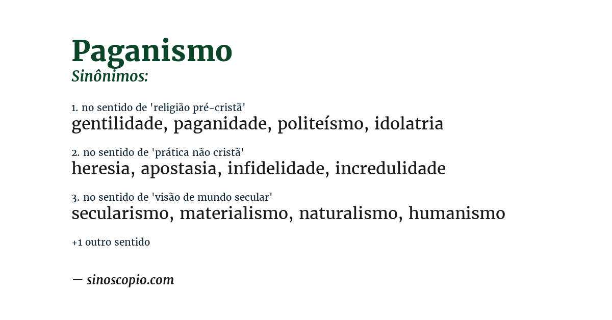 Sinônimo de paganismo