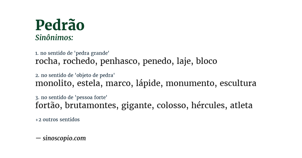 Sinônimo de pedrão