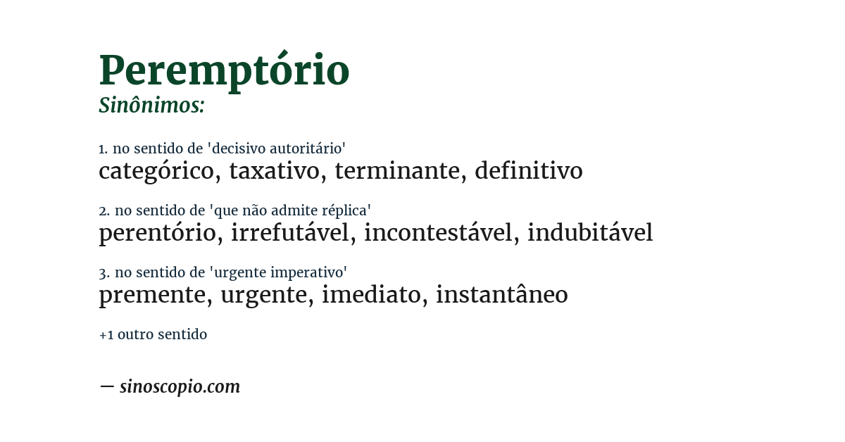 Sinônimo de peremptório