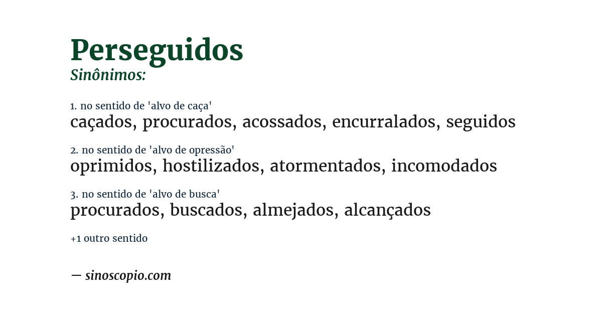 Sinônimo de perseguidos