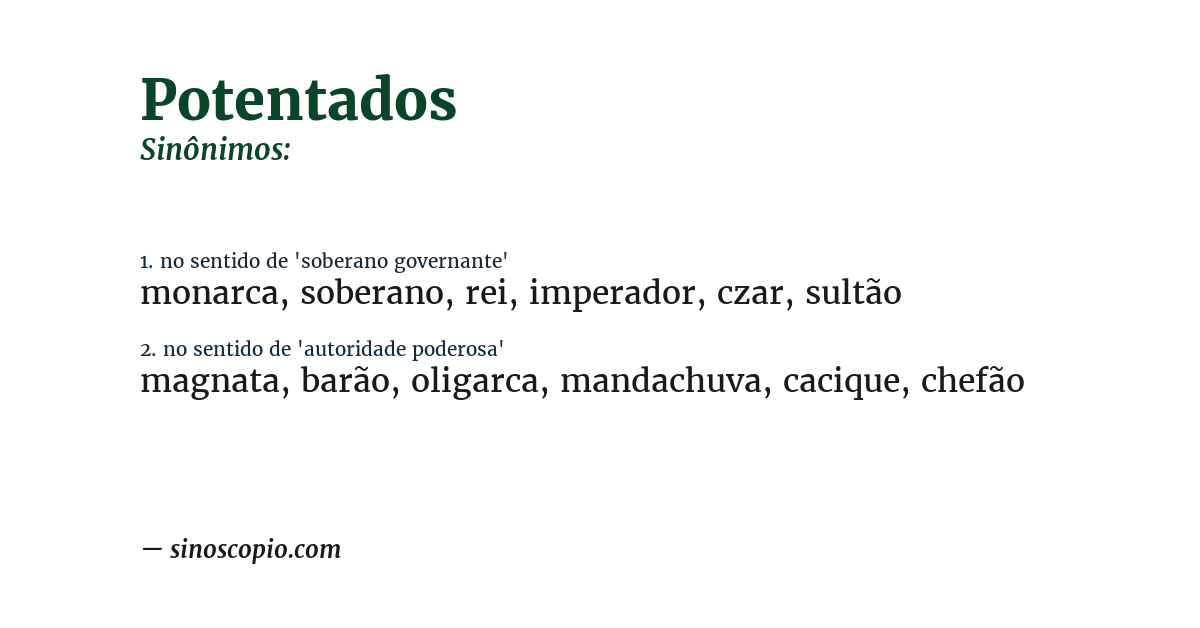 Sinônimo de potentados