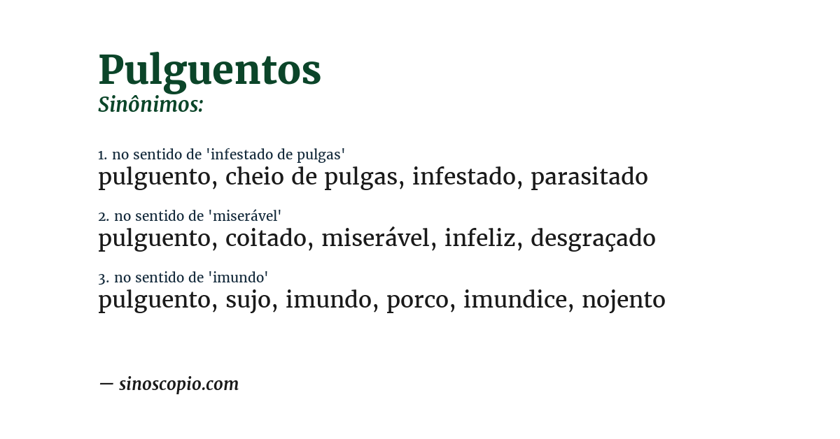 Sinônimo de pulguentos