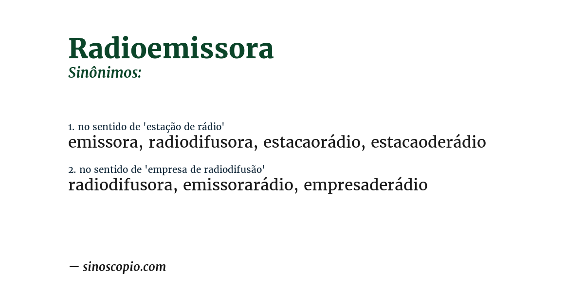 Sinônimo de radioemissora