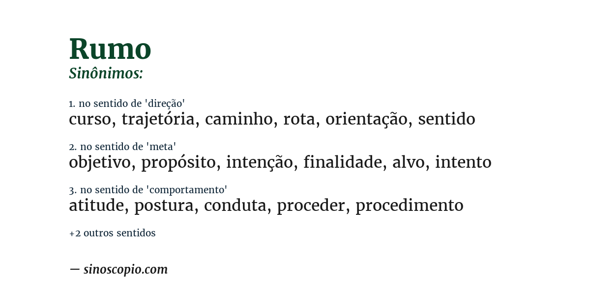 Sinônimo de rumo