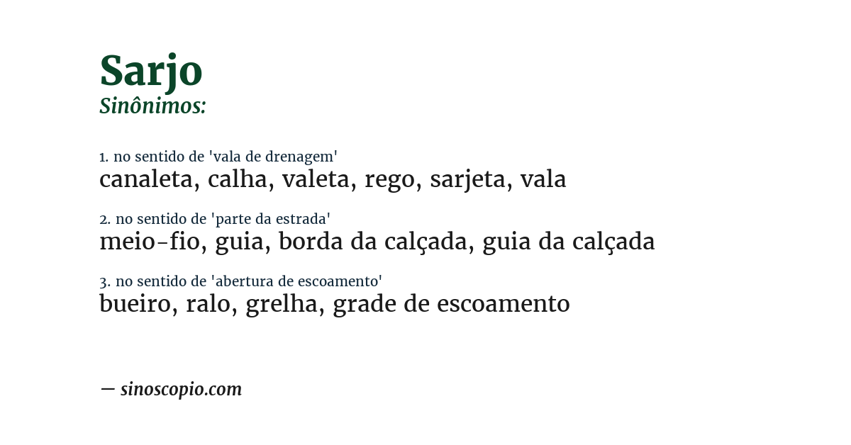 Sinônimo de sarjo