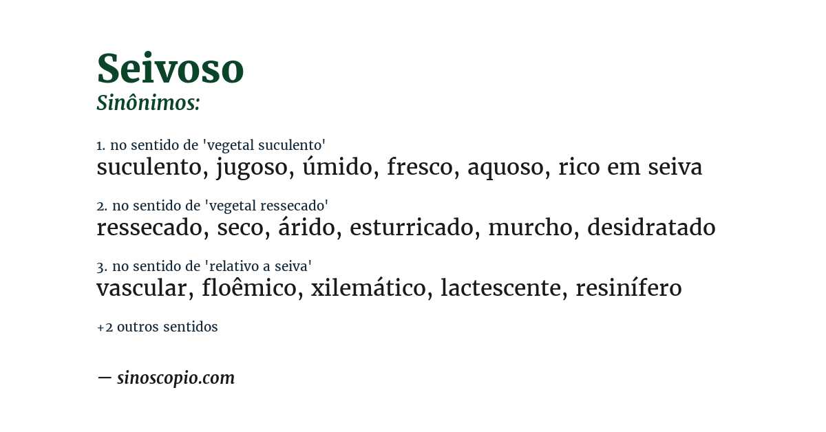 Sinônimo de seivoso